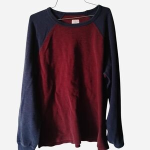 Merona Burgundy Navy Baseball Tee